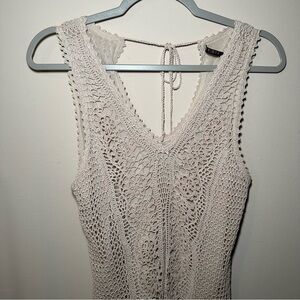 Cyrus Tan Crochet Vacation Resortwear Boho Top